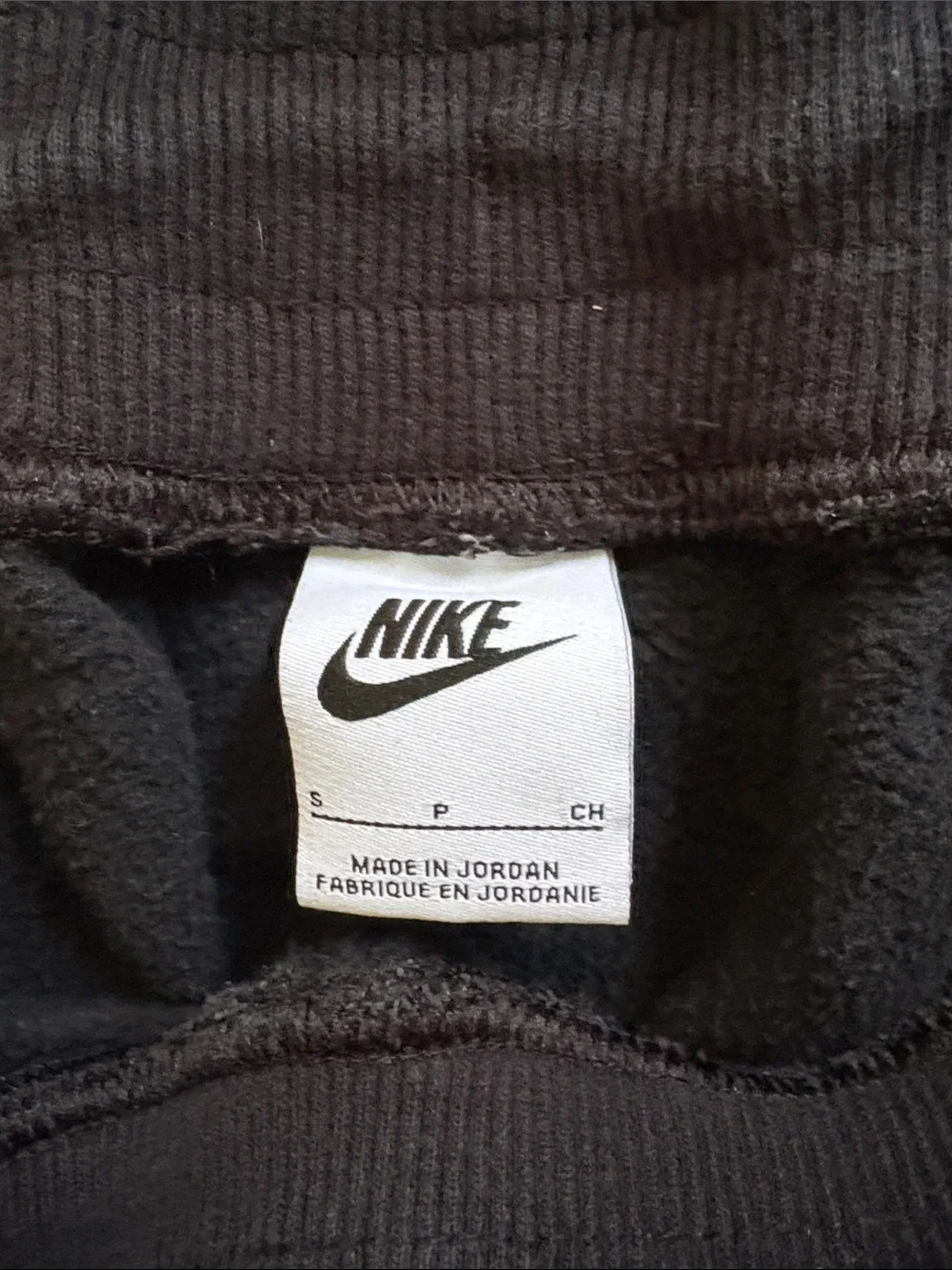 Nike Black Ankle-Length Fleece Joggers with White Swoosh